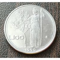 Италия 100 лир, 1990    ( 1-4-3 )