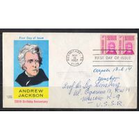 США КПД 1967 200 летие Эндрю Джексона - 7-го президента Спецгашение и маркирован маркой #917