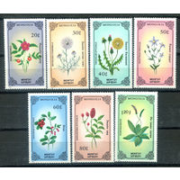 Монголия - 1985г. - Растения - 7 марок - полная серия, MNH, номинал 60 с маленьким повреждением сверху [Mi 1712-1718]. #O-Se-Z-1-6