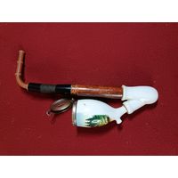 С рубля без мц. трубка для табакокурения. высота 19см. чаша высота 6см. диам 3.3см.