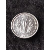 2. Распродажа! Западная Африка (BCEAO) 1 франк 1961 г. Нечастая! UNC!