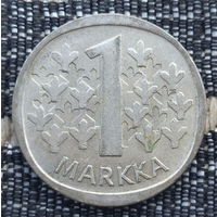 Финляндия 1 марка 1966 года, S, АU. Серебро! Предложи свою цену или обмен!
