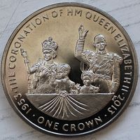 Остров Мэн 1 крона 2013 год "60 лет коронации Королевы Елизаветы II /Елизавета II и семья/"