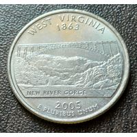 США 1/4  доллара, 2005 Квотер штата Западная Вирджиния   P     ( 1-5-2 )