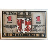 Германия 1 марка 1921 г Зальцведель (Salzwedel), 1162.2a, UNC