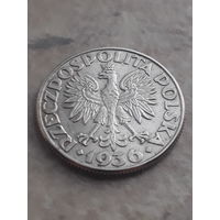 2 злотых 1936г. короблик. С рубля!