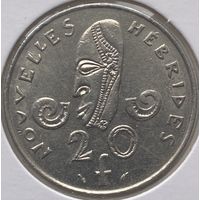 Новые Гебриды 20 франков 1975 г. В холдере