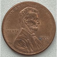 США 1 цент 2002 г. D