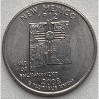 США 25 центов (квотер) 2008 г. P. Штат Нью-Мехико