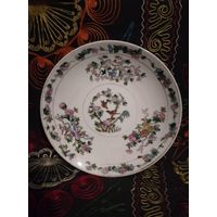 Тарелка настенная. Вербилки. Тридцатые годы. Ручная роспись. 26 см.