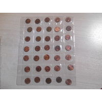 Сб. лот 1-центовиков США.43 шт по годам