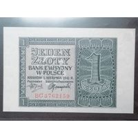 1 злотый 1941 года aUNC-UNC