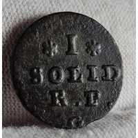 Солид, шеляг 1768 года, Станислав Август Понятовский, Речь Посполитая, СОХРАН, НЕЧАСТЫЙ. Копицкий #2160 R!