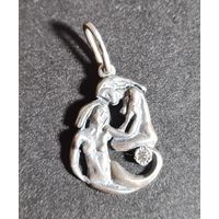 Кулон привеска знак зодиака Близнецы серебро 925 лот#6, С РУБЛЯ! МНОГО ЛОТОВ С РУБЛЯ БЕЗ МЦ!