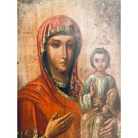Икона старинная Божьей матери с младенцем