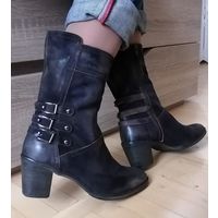 Сапожки Италия, замша, натуральная кожа на р-р 37