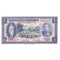 Колумбия 1 песо образца 1953 года UNC p398 редкая