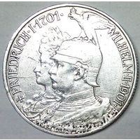 РАСПРОДАЖА!!! - ГЕРМАНИЯ ПРУССИЯ 2 марки 1901 год "200 лет ДИНАСТИИ" (серебро)