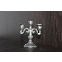 Оловянный, декоративный, миниатюрный подсвечник.