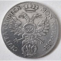 32 шиллинга 1752 год. серебро . Свободный ганзейский город Любек.