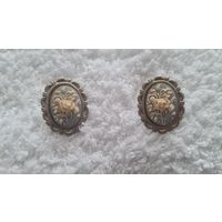 Винтажные серьги камеи 1980е