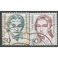 ФРГ. К.Теуш,  и К.Шуман. Политик и музыкант. 1987г. Mi#1304-05.