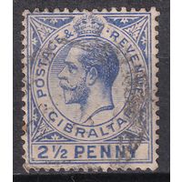 121.BrK. Великобритания. Колонии. Гибралтар. Георг V. Стандарт. 2 1/2P. 1912 г. Mi.#68.