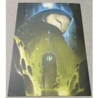 Посткроссинг. Открытка Сова, худ.Александра Хитрова (10х15). Прошла почту. Художественная марка, чёткий штемпель.