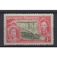 1937 Южная Родезия / Southern Rhodesia  ** 1d Коронация Георг VI Елизавета, Водопад Виктория