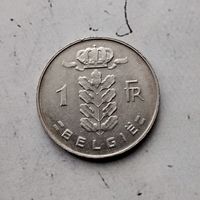 1 франк 1966 года Бельгия. Король Бодуэн 1. Надпись на голландском "BELGIE".