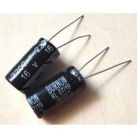 2200 мкФ - 16 В ((Цена за 2 шт)) Burnon. 105 с. 2200мкф. Конденсаторы электролитические. Электролиты. 16В
