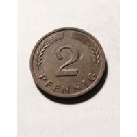 Германия 2 пфенинга 1964 J