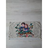 Картина вышитая старинная,  винтаж