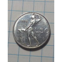 50 лир Италия 1994 год