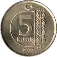Турция 5 курушей, 2023 UNC
