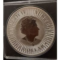 1 доллар 2016 г.   Елизавета 2.  КЕНГУРУ. Юбилейный Выпуск.  УНЦИЯ.  СЕРЕБРО. 999.9 пробы