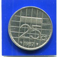 Нидерланды 25 центов 1987