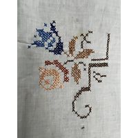 Шторка с вышивкой, х/б