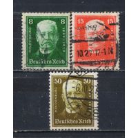 Германия Респ 1927 Гиндебург 80 летие #403,404,406