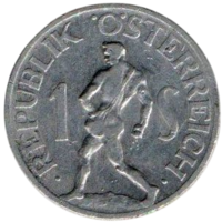 Территория Военной Администрации в Австрии (Австрия). 1 шиллинг 1947. Сеятель.