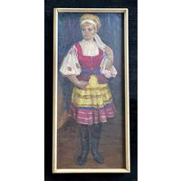 Явич П.М. (ученик Пэна Ю.М) "Белоруска",1968г. Холст, масло. Размер 80х35 см.