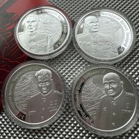 Комплект Операция Багратион 10 рублей 2010 г. 1-й Белорусcкий фронт Рокоссовский К.К. 2-й Белорусский фронт Захаров Г.Ф. 3-й Белорусский фронт Черняховский И.Д. 1-й Прибалтийский фронт Баграмян И.Х.