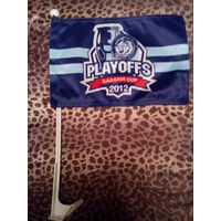 Авто/Флажок - Двухсторонний - С Логотипами - "Плей-Офф и Хоккейный Клуб "Динамо" Минск".