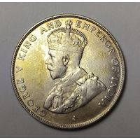 С рубля! Много лотов! 50 центов 1920 Стрейтс-Сетлментс портретное серебро Георг V