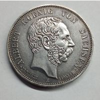 5 марок Саксония 1902 год На смерть Альберта UNC