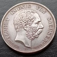 5 марок Саксония 1902 год На смерть Альберта UNC