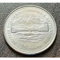 Канада 25 центов, 1992 Британская Колумбия    ( 1-7-3 )