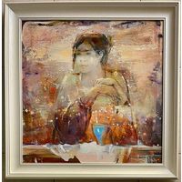 Гриневич Т.В "Утренний кофе", 2024 г. Холст. масло.Размер 50х50 см.