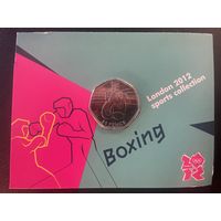 Великобритания 50 пенсов 2011 г. Олимпийские Игры "Лондон 2012". Блистер. Бокс. BUNC.