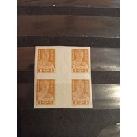 1923 Советская Россия РСФСР Загорский 0107 квартблок с вертикальной дорожкой чистый клей MNH** (3-10)